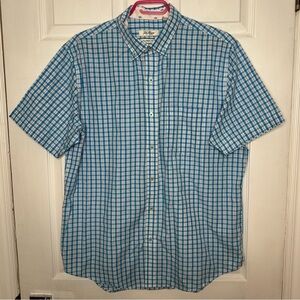 Van Heusen Originals Shirt Button-Down Blue & White Size Large